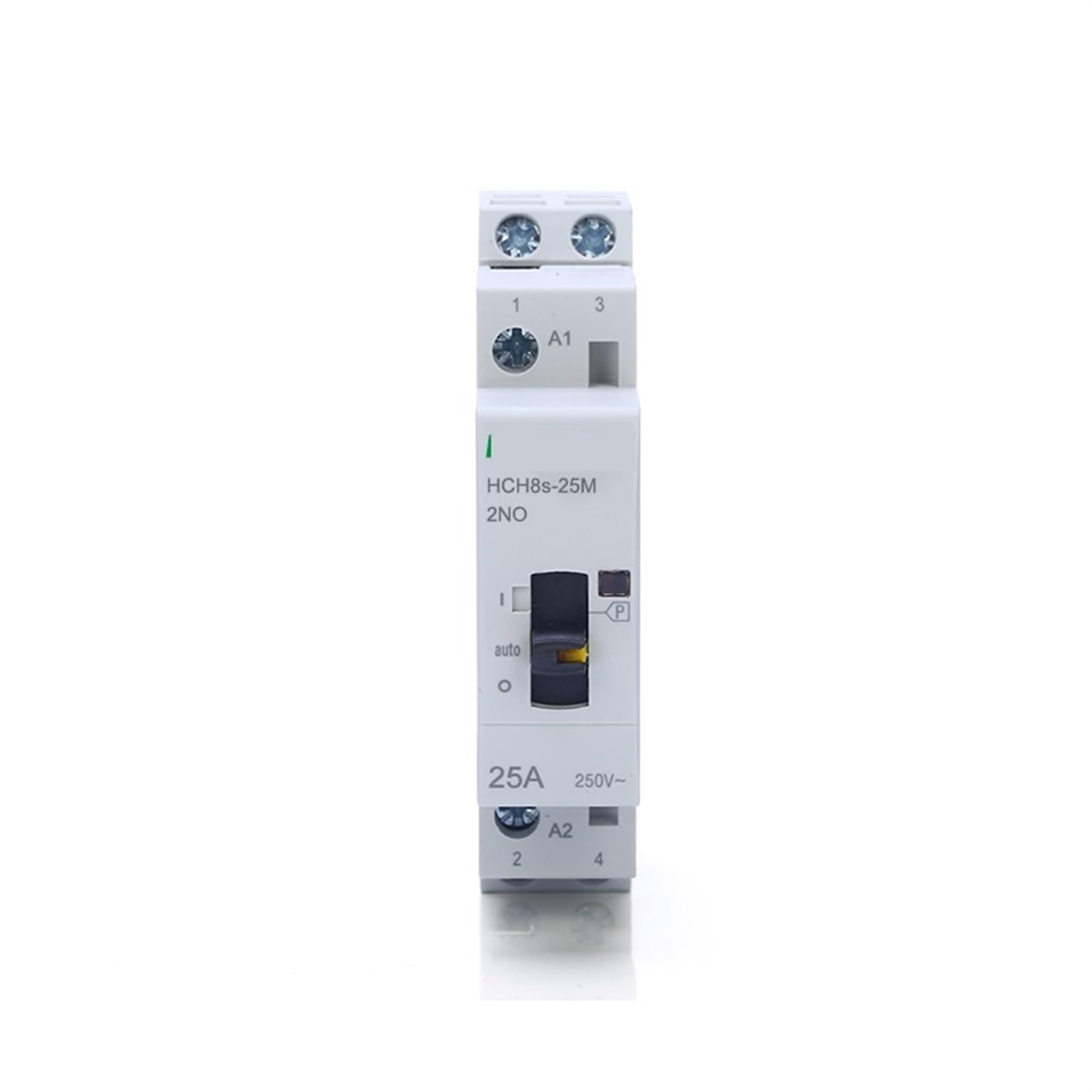 Contacteur modulaire 2P 25M 2NO DC24V avec commande manuelle pour rail DIN