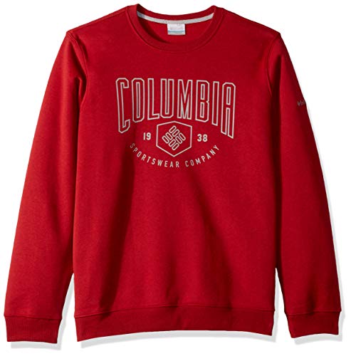 Columbia Men's Hart Graphic Crew, Mountain red Multi, CSC Block, Medium