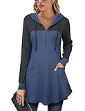 Vivilli Hoodies for Women with Pockets Long Sleeve Maternity Tunic Tops with Zipper Christmas...