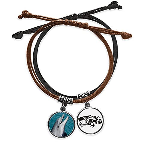Bracelet dauphin en corde et cuir pour adopter le style évasion en minibus