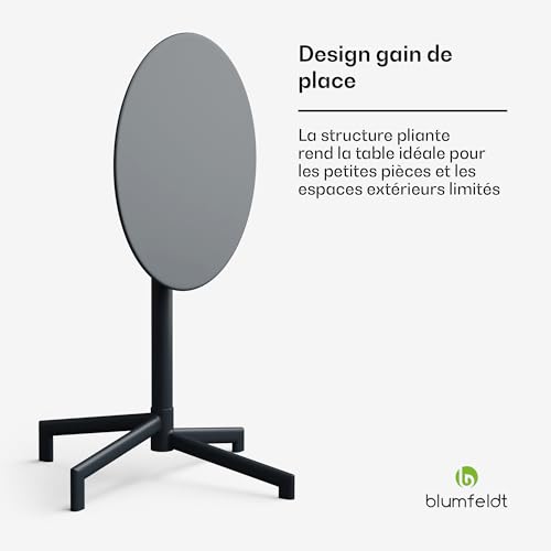 Table ronde pliante extérieur Blumfeldt en acier traité