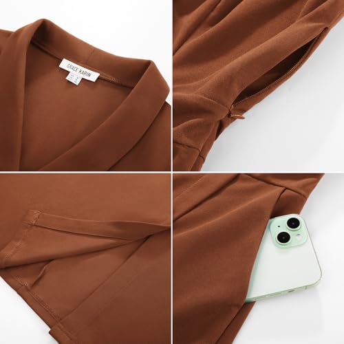 Image of GRACE KARIN Women Work Bodycon Dresses 2026,Business Office Midi Cap Sleeve Button Pencil Formal Outfits with Pockets