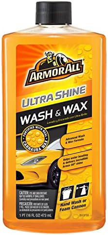 Ultra Shine Car Wash and Wax by Armor All, Car Wax and Cleaner for Cars, Trucks and Motorcycles, 16 Fl Oz