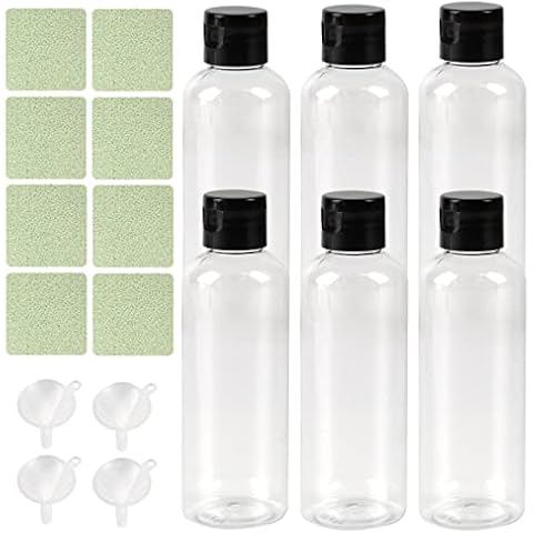 100ML Clear Travel Bottle Set with Flip Top (6 Pcs), Travel Plastic Bottles, Empty Transparent Containers Bottles with Funnel & Free Labels, for Travel, Cosmetic, Airport, Office, Camping Cover