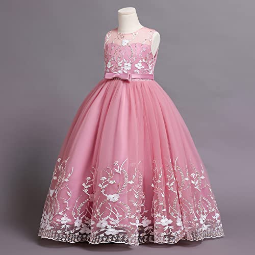 Flower Girl Lace Dress for Kids Wedding Bridesmaid Pageant Party Formal Long Gown First Communion Sequin Tulle Dresses3