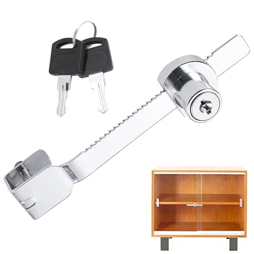 Serrure de terrarium avec clé, serrure à barre dentée, lame coulissante, serrure de scie, serrure à cliquet, serrure de porte en verre, serrure de terraria pour...