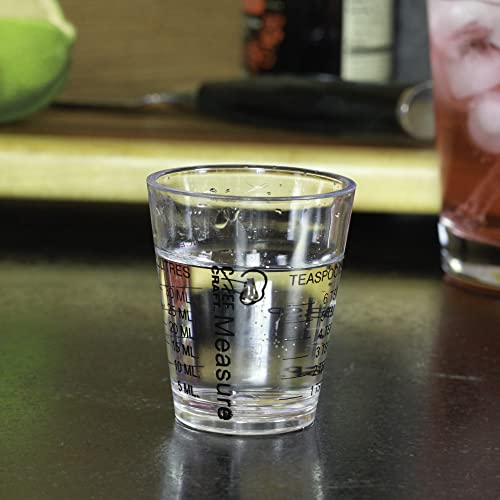 Chef Craft Classic Plastic Shot Glass Measurer, 1 Ounce Teaspoon/Tablespoon, Clear #TOP3