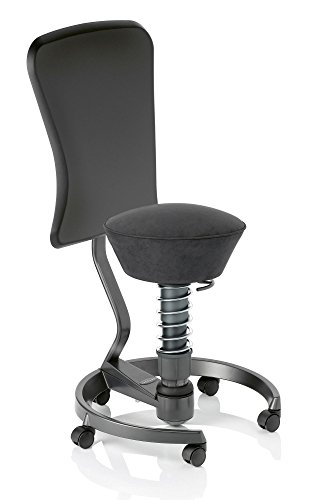 Preisvergleich Produktbild Aeris SWOPWKS10 Drehstuhl swopper Work Basis, anthrazit Bezug, Softex schwarz Feder, Medium 60-120 kg