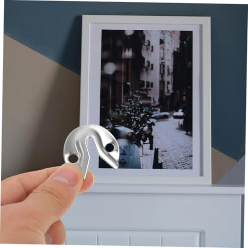 Image of Keyhole Hangers 8pcs Picture Hanging Hardware Wall Mount Brackets Clips Heavy Duty Wall Hangers for Frames Mirrors Artwork