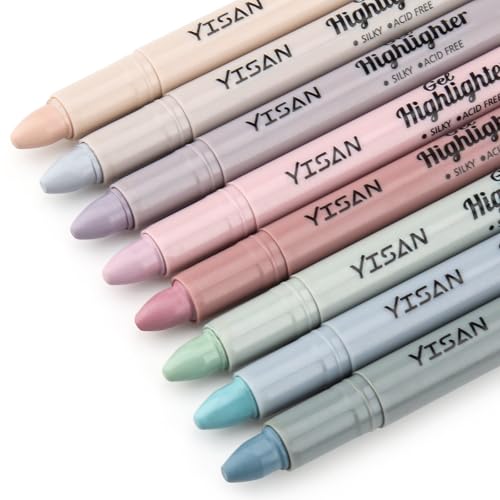 YISAN Evidenziatore Bibbia, evidenziatore secco, senza sbavature, 8 colori polverosi, 70634