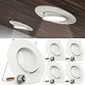 Sunco 4 Pack LED Can Lights Eyeball Retrofit Gimbal 5/6 Inch Recessed Lights Dimmable, 12W=60W, 5000K Daylight, 800 LM, Directional Angled Trim Adjustable Ceiling Downlight, UL