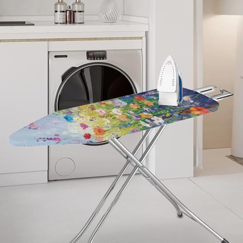 Image of Wild Floral Art Ironing Board Cover, Stain Resist, 15''x54'' Standard Size Ironing Board Cover with Elastic Edges