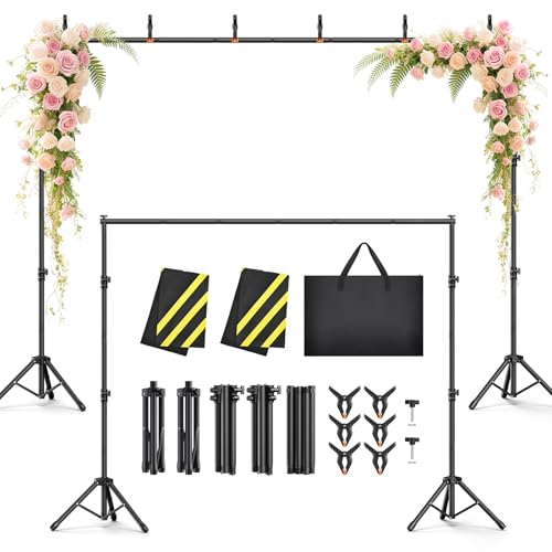 Adjustable 10x7.5ft Backdrop Stand for Photos and Parties