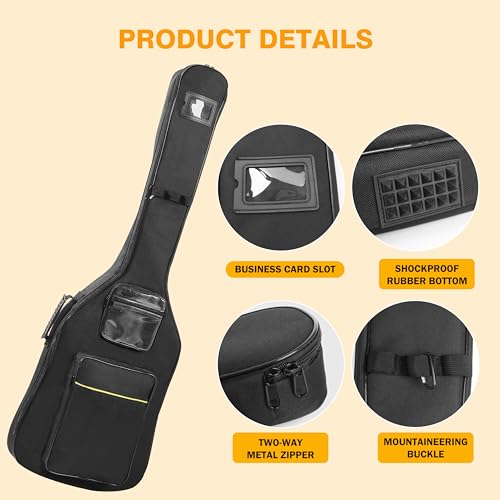 image for PPOPPO Bass Guitar Gig Bag & Electric Bass Guitar Case with Neck Fixed