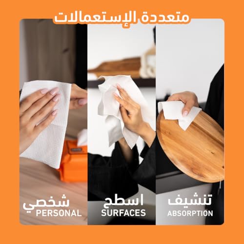 منشفة من جوفي مصنوعة من القطن، لون أبيض، عبوة من 10، 600 قطعة، فائقة الامتصاص وخالية من الوبر وصحية