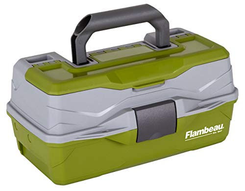 Flambeau Outdoors 6381TB 1-Tray Classic Tray Tackle Box, Portable Tackle Storage - Green/Gray