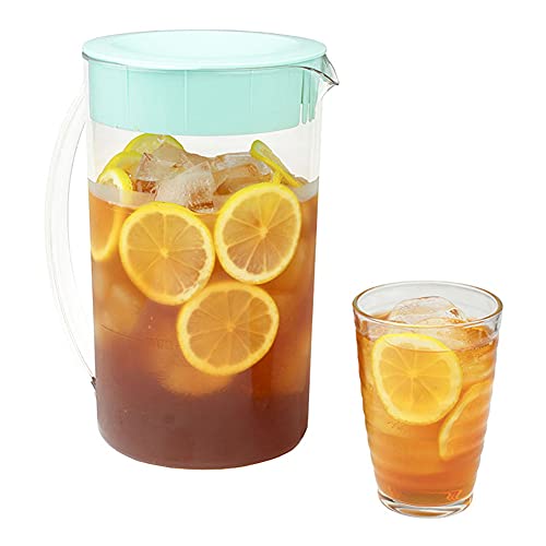 LavoHome Iced Tea & Iced Coffee Maker Brewer with Strength Selector, Loose Tea Filter and 64 Oz Capacity Pitcher (Blue) - Perfect For Custom Fruit Tea