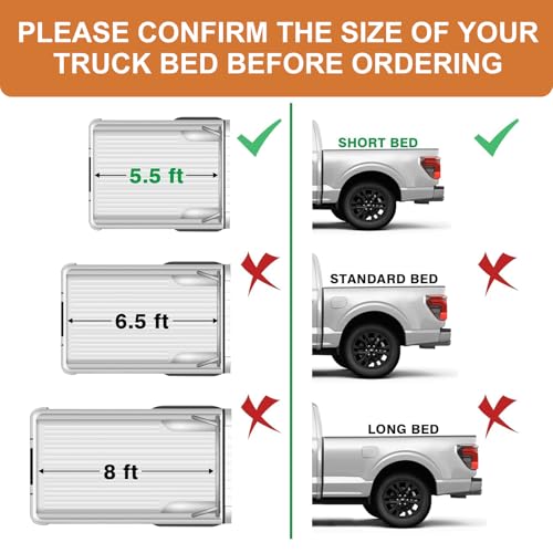 TripleAliners Truck Bed Mat Compatible with 2024-2026 Ford F150 & Lightning Accessories 5.5FT Vehicle Flush Bed Box All Weather Protection TPE Heavy Duty Pickup Cargo Mat