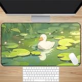 Gaming Mouse Pad, 600x400x2mm XXL Mousepad, Large Non-Slip Desk Pad, Improved Precision and Speed, Mouse Mat Suitable for Office, Gamer, Home (Lotus Leaf Duck)