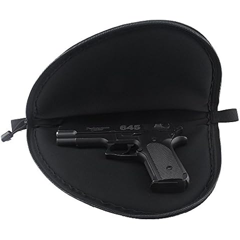 JINJULI Tactical Black Soft Padded Pistol Case Rug Pouch Bag Hand Gun Storage Cover