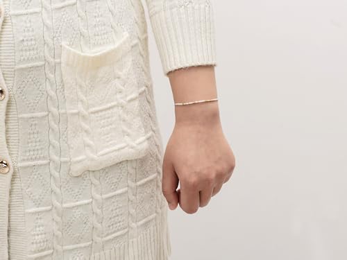 RareLove Maid of Honor Morse Code Beaded Bracelet, White Gold, 6.69in, Female, Wedding, Bridal Shower, Bachelorette4