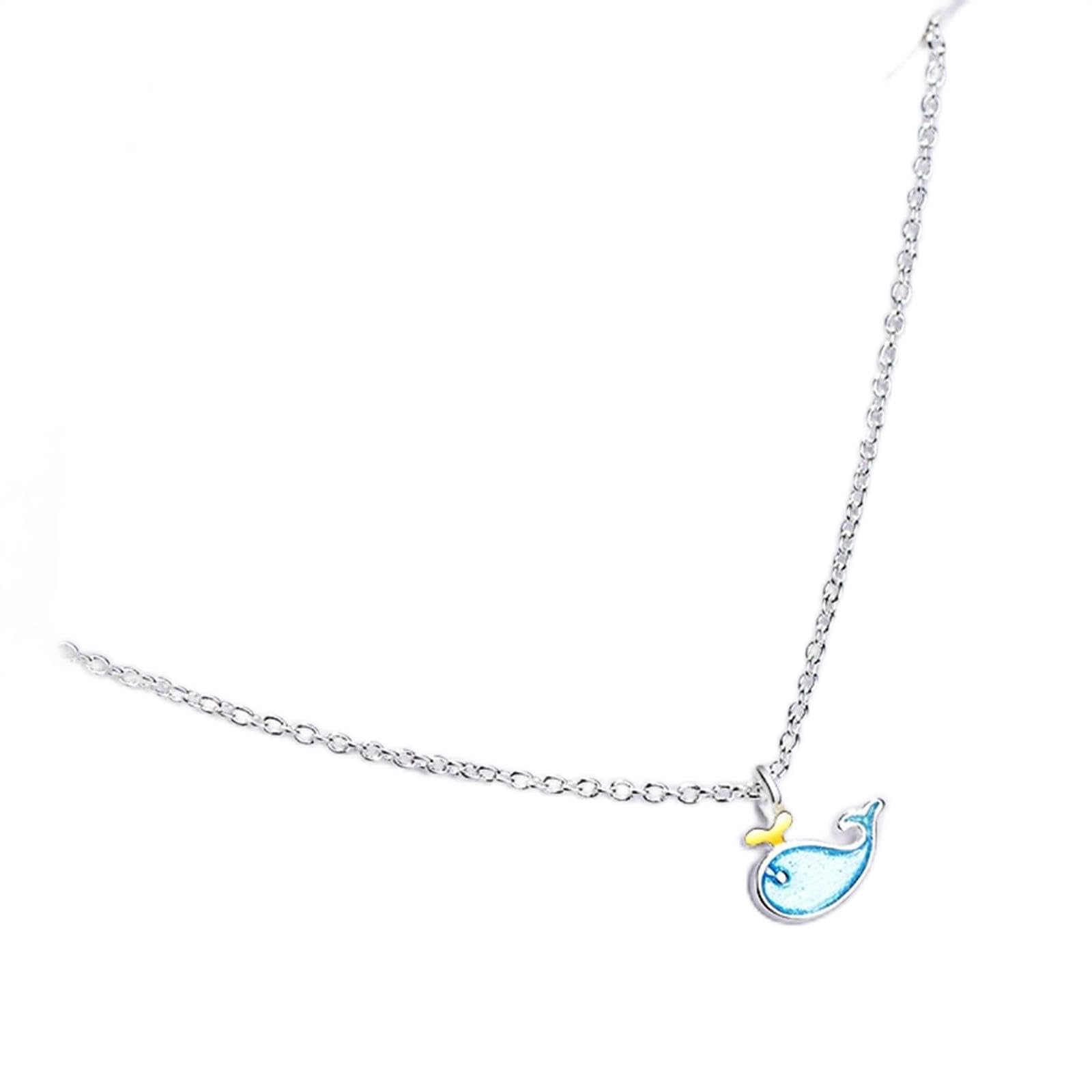 Collier baleine bleue argent 925 lien éternel meilleurs amis - 7