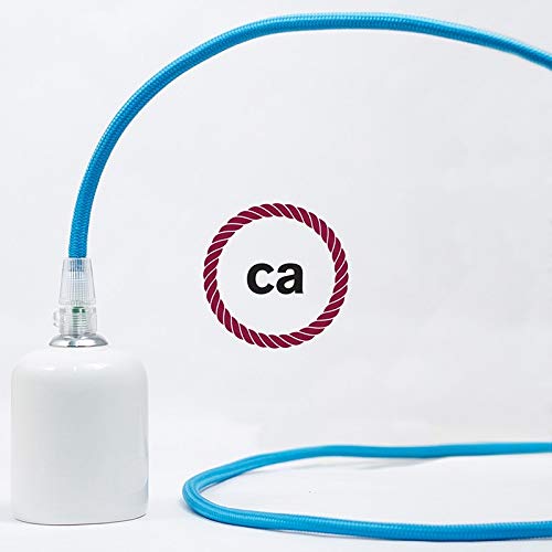 Creative Cables Textilkabel – Hellblau Mit Seideneffekt | 5 Meter, 2x0,75 Mm² | Für Lampen & Deko