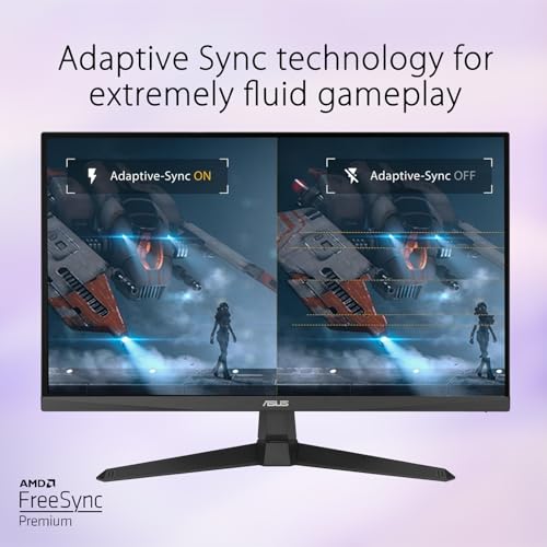 Image of ASUS TUF 24 inch FHD Gaming Monitor, Fast IPS, 180Hz, 99% sRGB, 1ms, AMD FreeSync Premium, Extreme Low Motion Blur, 2 X2W Speakers, DisplayPort | HDMIx2 | Eye Care, VESA, Tilt Adjustable Stand, Black