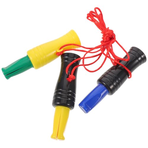 Toyvian 3 Pièces Sifflet de Survie en Plastique avec Cordon, Design Réaliste D'appel de Canard, Facile à Porter, pour Randonnée et Sports Nautiques en Plein Air