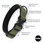 Plutus Pet Tactical Dog Collar, Reflective, Adjustable Heavy Duty Dog Collar, Soft Padded and Comfortable, for Small Medium and Large Dogs (Ranger Green, L) - Image 3