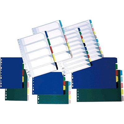 Grafoplas 40290000 - Separador PVC, 10 posiciones, 16 taladros, folio, transparentes, 20 unidades