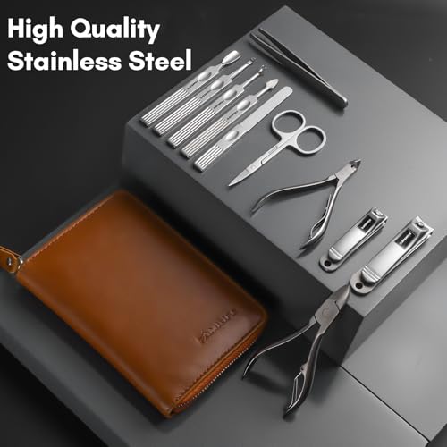 Familife L0591 Manicure Set, Professional Manicure Kit Nail Clippers Set 11 In 1 Stainless Steel Pedicure Tools Kit Nail Kit Men Grooming Kit thumb #1