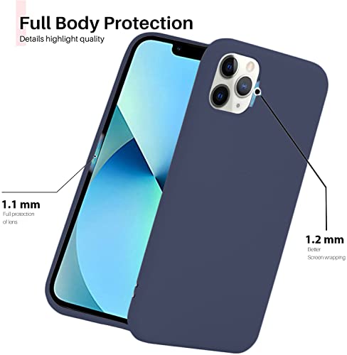 Image of DIZORO Silicone Back Case for iPhone 11 Pro, Soft-Touch Phone Microfiber Silicone Back Cover for iPhone 11 Pro - Navy