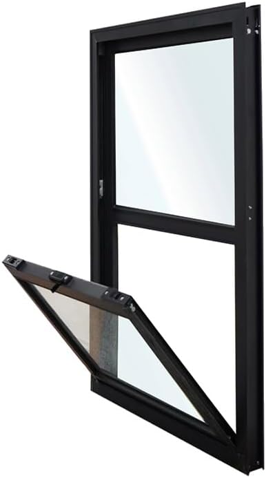 Open Louver Shutters, Cathedral Top Mullion Mobile Window, Sliding Sealing Lower Slope Sash Screen for Kitchen Bathroom Cafes(31.5x43.3IN)