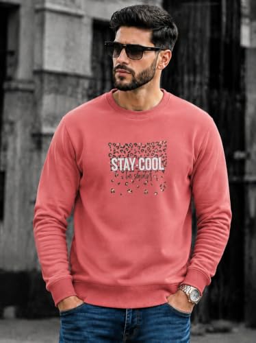 Image of Mack Jonney Men's Printed Fleece Sweatshirt|Full Sleeve Round Neck Winter Sweatshirt for Casual Wear|Travel|Gym & Everyday Style-mj-62