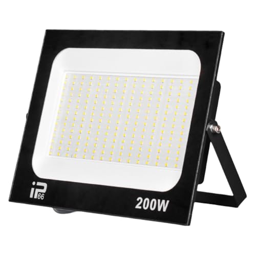 Wesafrae Reflector LED de 200 W, Impermeable, para Exteriores, Garaje, Gimnasio, Puerta de Calle, Lámparas de Pared, Reflectores.