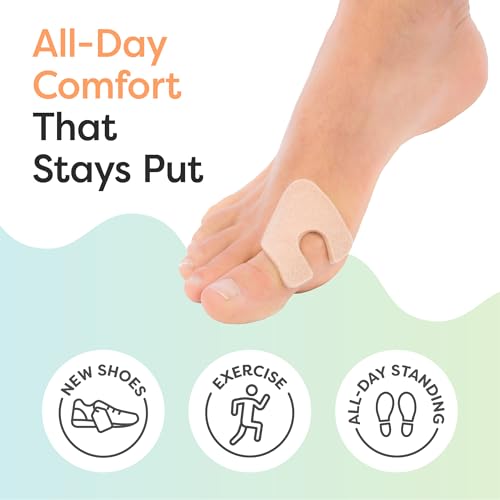 Image of ZenToes U-Shaped Felt Callus Pads | Protect Calluses from Rubbing on Shoes | Reduce Foot and Heel Pain | Pack of 48 | 1 /8 inch Self-Stick Pedi Cushions