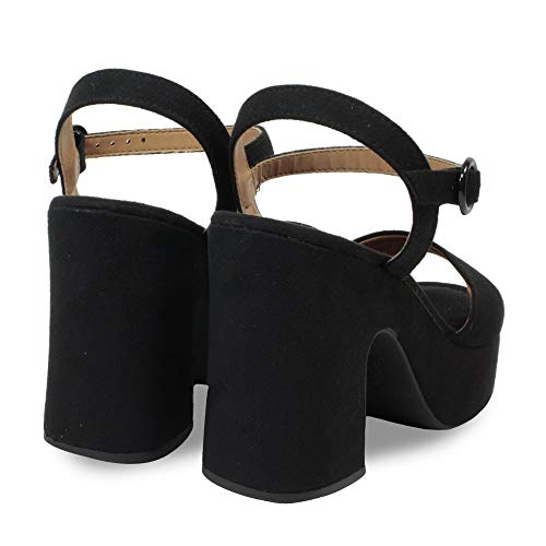 Sandália Feminina Camurça Meia Pata Vizzano Salto Alto 6394.101 - Preto