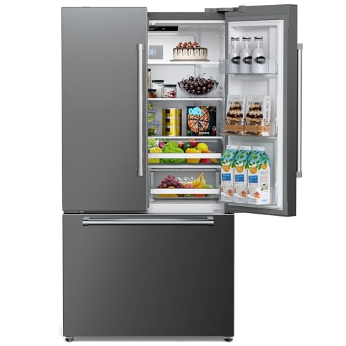 Image of Antarctic Star 2 French Door Refrigerator, Auto Ice & Water Filter, VCM Stainless, Multi-Air, Fast Cooling, Inverter, LED Alarm, Energy Star, 20.3 Cu Ft, Grey