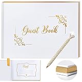 Wedding Guest Book, Wedding Guestbook with Gold Pen, Guest Book Wedding Gold Stamping, Bridal Shower
