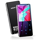 AGPTEK MP3 Player with Bluetooth 5.3, 2.4 Inch Curved Screen, 32GB Internal Memory Expandable up to 128GB, Music Player Built-in Speaker with FM Radio, Voice Recorder, Earphone and Lanyard Included