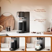 Single Serve Coffee Maker – Brew with Coffee Pods & Grounds, Compatible with Kcup Coffee Pods, Small Sizes Up to 6 8 10 12 14 Oz, 14 Oz Water Reservoir, Easy to Clean for Office Travel Home, Black — image 3