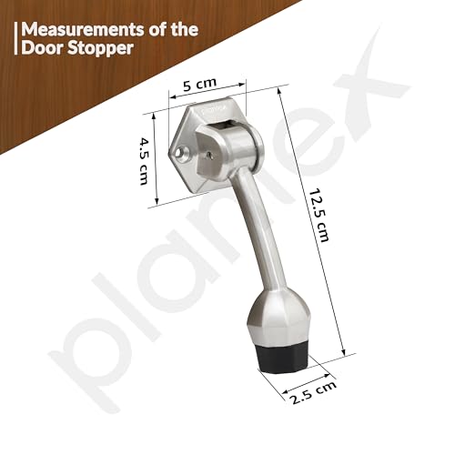 Image of Plantex Door Stopper for Main Door /5-Inch Stopper with Rubber Grip /Stoppers for Wooden Door /Stops for Door - Pack of 4 (Matt)
