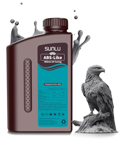SUNLU Żywica ABS-Like do drukarki 3D 1KG, szybka żywica utwardzana UV 405 nm do druku 3D LCD/DLP/SLA, nie kruche i wysoka precyzja, ciemnoszary 1000 g