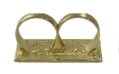 two finger ring al different size and different design 14k gold plated brass material4