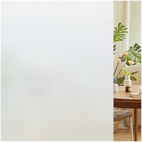 Lifetree Frosted Window Film Privacy: Opaque Glass Film for Glass Windows Static Cling Self-Adhesive Sun Blocker Window Frosting Film for Home Office Bathroom (Frosted, 90 * 200cm)