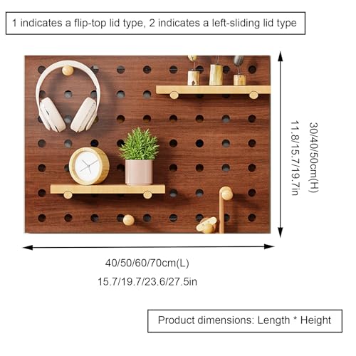 Panneau perforé de rangement combiné marron 60x40 cm pour cache-panneaux électriques muraux