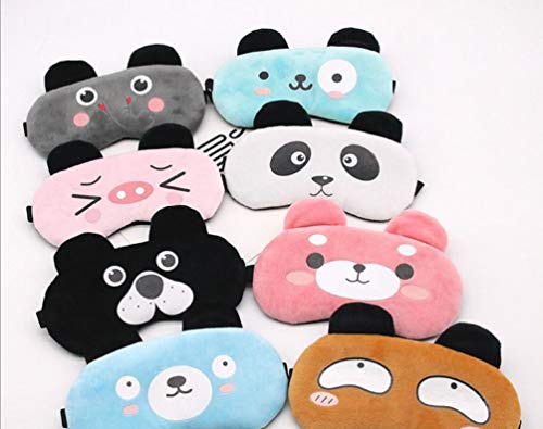 Image of Jenna Cute Fur Sleeping Eye Shade Mask Cover for Insomnia, Meditation, Puffy Eyes and Dark Circles Cat Blue