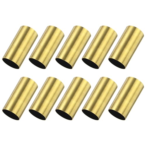 M METERXITY 10-Pack 20mm Brass Round Tube, 9mm OD 0.2mm Wall Thickness Short Brass Seamless Tubing for DIY Crafting/Decorating, Small Metal Straight Pipe [0.35x0.008x0.79IN]