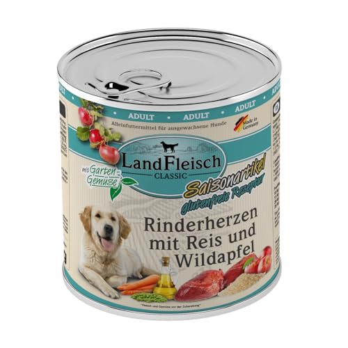 Landfleisch Rinderherzen mit Reis, Wildapfel & Gartengemüse | 6X 800g